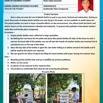 Rudra Vijay Kanaskar making a Very Best Science Experiment For District Level Science Exibition 2025